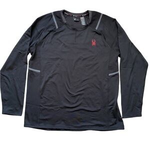 Spyder Mens Black Base Layer Long Sleeve Activewear Top Large NWOT